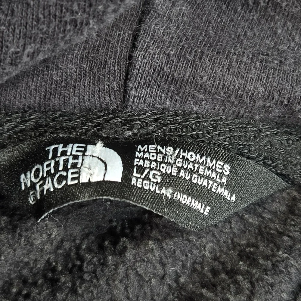 The North Face Hoodie Mens Large Black Logo Pullover Fleece Kangaroo‎ Pocket